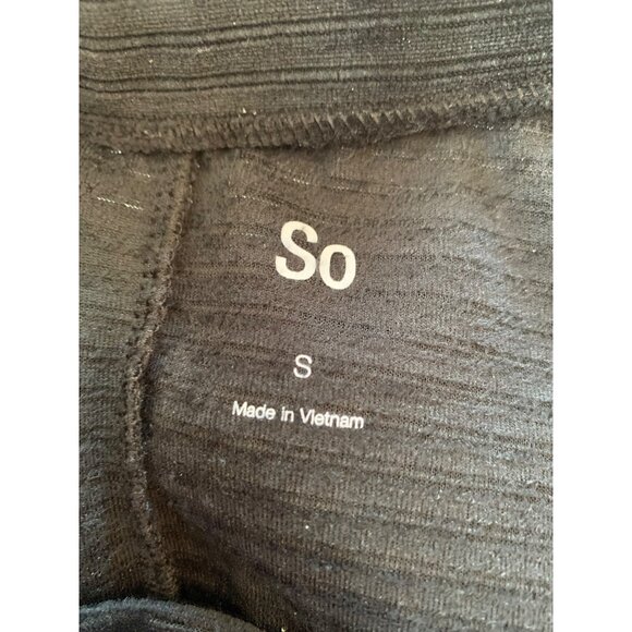 SO Textured Mini Skirt Womens Black Small Elastic Waistband Casual Skater - Picture 3 of 7